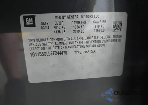 2014 Chevrolet Malibu 1Ls from USA, damaged, VIN 1G11B5SL5EF244470